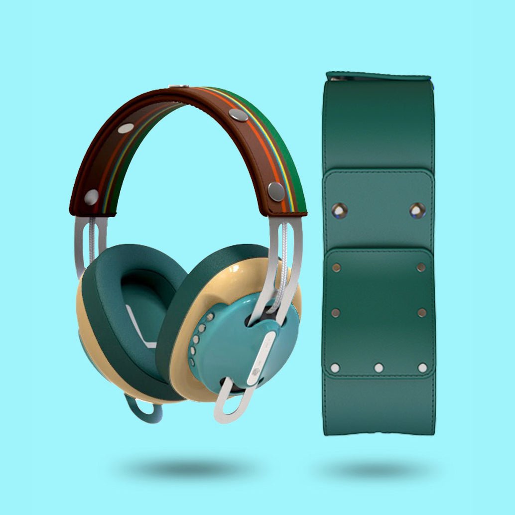 復古綠(黃配綠)「棕綠線」特別設計套裝 - monixibi flagship store