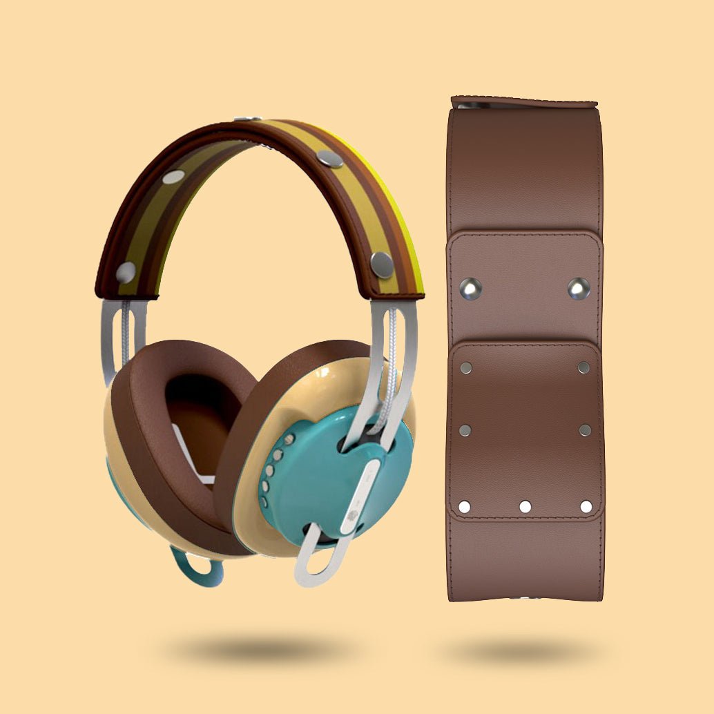 復古綠(黃配棕)「棕黃線」特別設計套裝 - monixibi flagship store